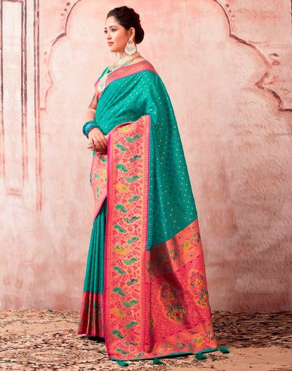 Rama Green Silk Plain Saree