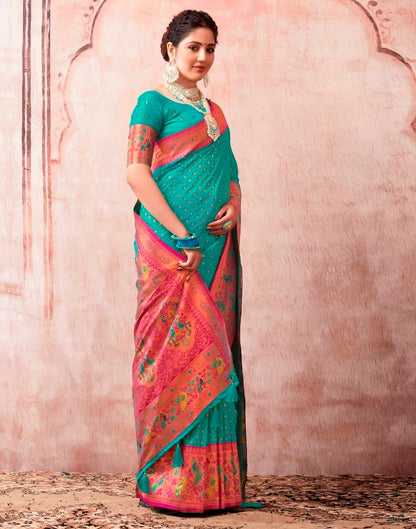 Rama Green Silk Plain Saree