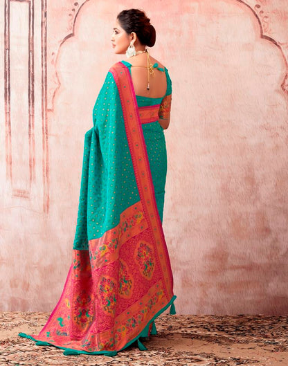 Rama Green Silk Plain Saree