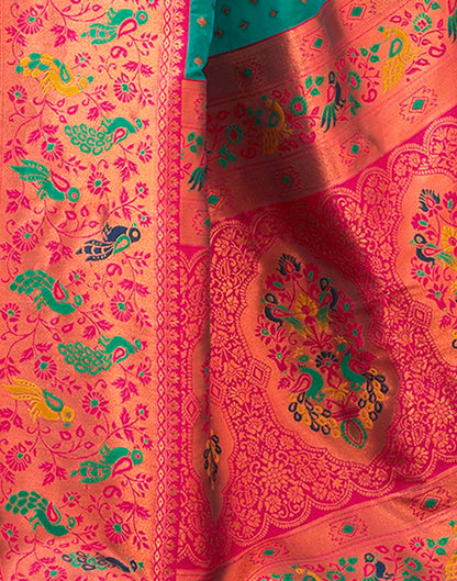 Rama Green Silk Plain Saree