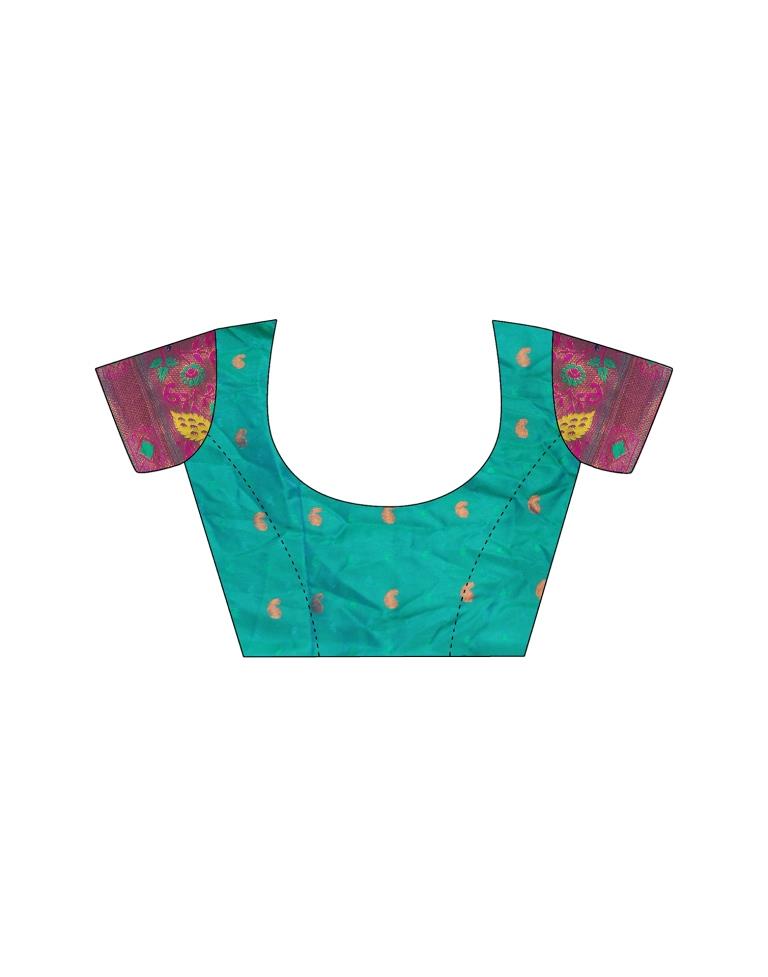 Rama Green Silk Plain Saree