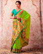 Neon Green Silk Plain Saree