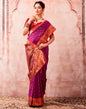 Wine Silk Plain Saree