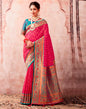 Rani Pink Silk Plain Saree