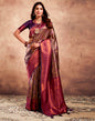 Deep Purple Silk Woven Saree