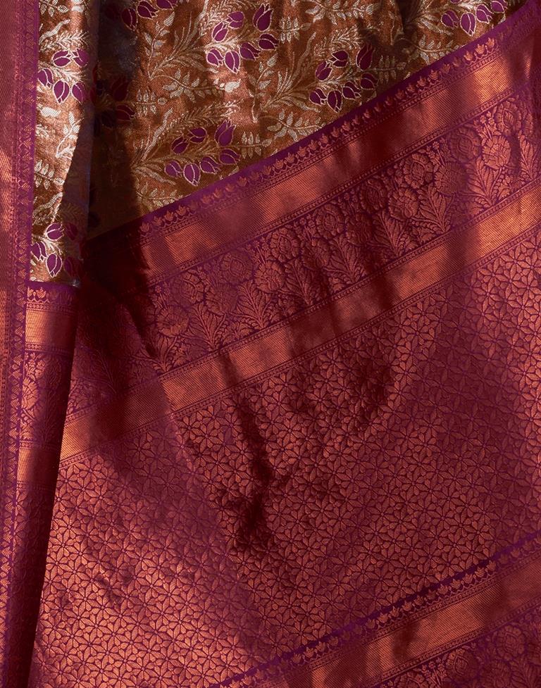 Deep Purple Silk Woven Saree