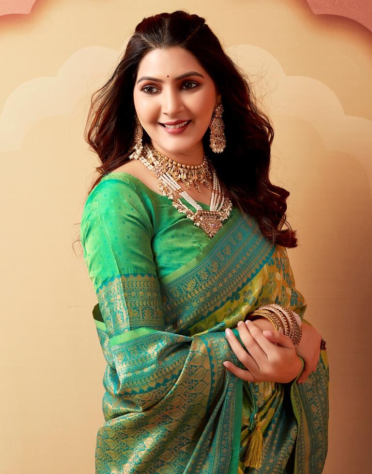 Green Silk Woven Saree
