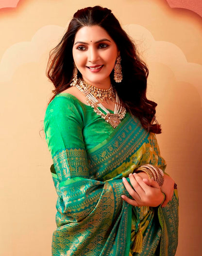 Green Silk Woven Saree