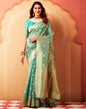 Light Turquoise Silk Woven Saree