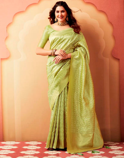 Light Green Silk Woven Saree
