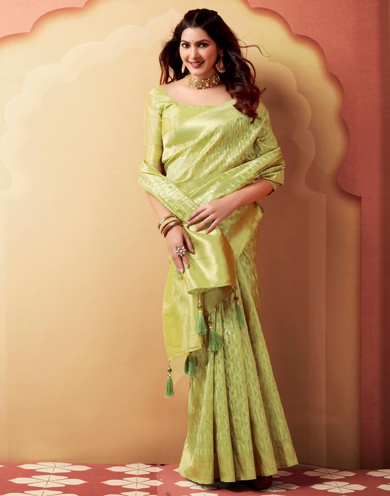 Light Green Silk Woven Saree