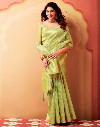 Light Green Silk Woven Saree