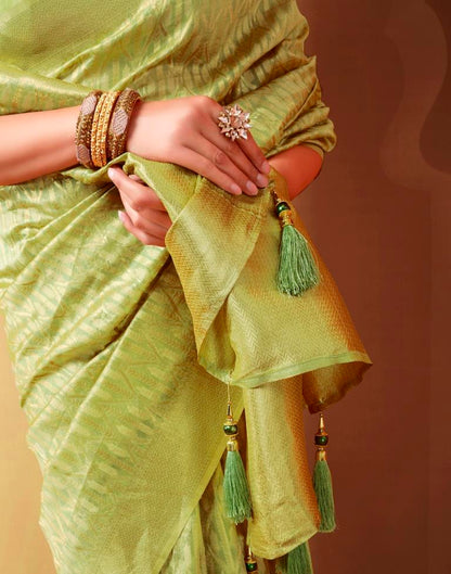 Light Green Silk Woven Saree