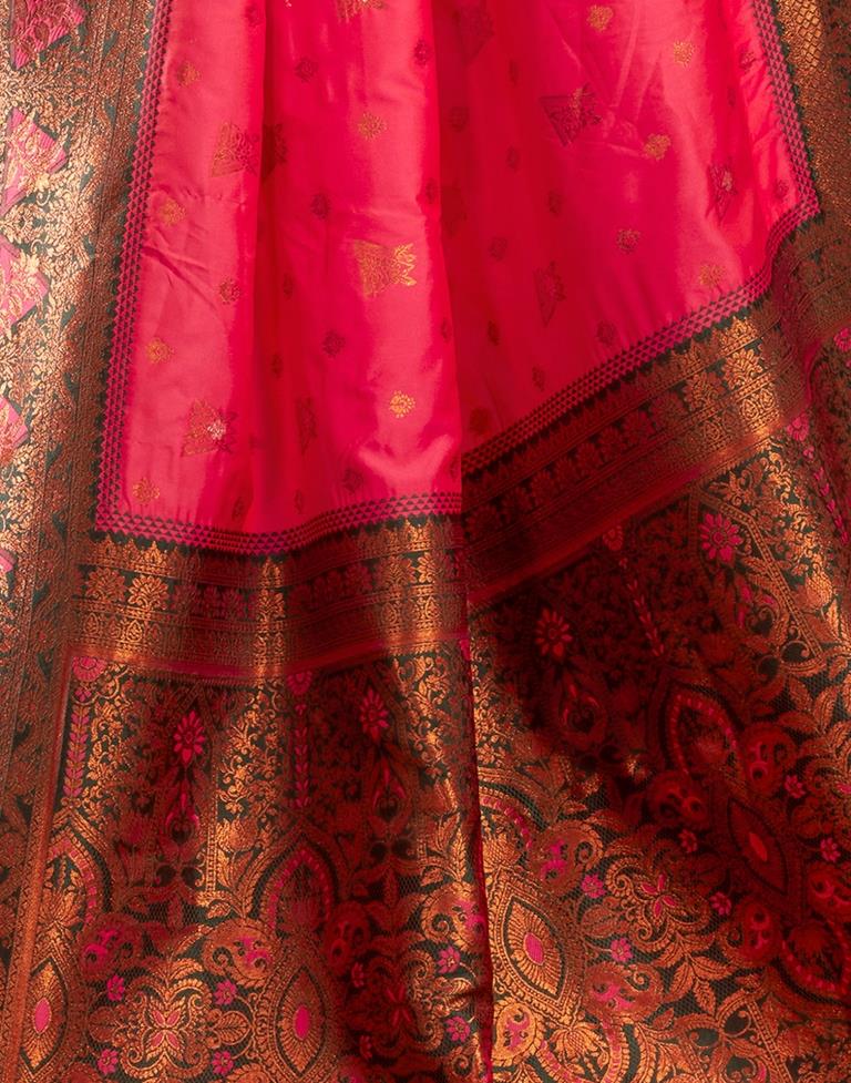 Pink Silk Plain Saree