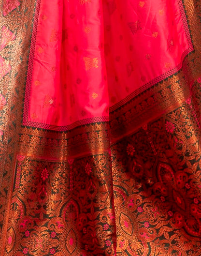Pink Silk Plain Saree