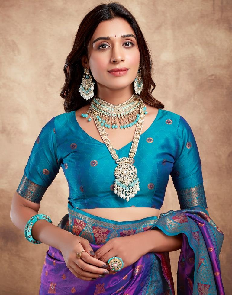 Purple Silk Plain Saree