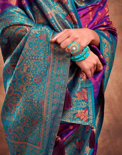 Purple Silk Plain Saree