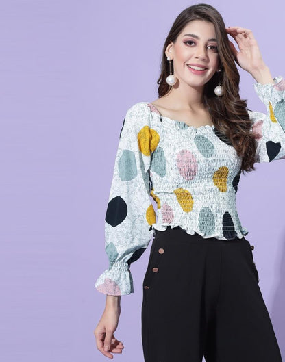 White Smocked Top | Sudathi