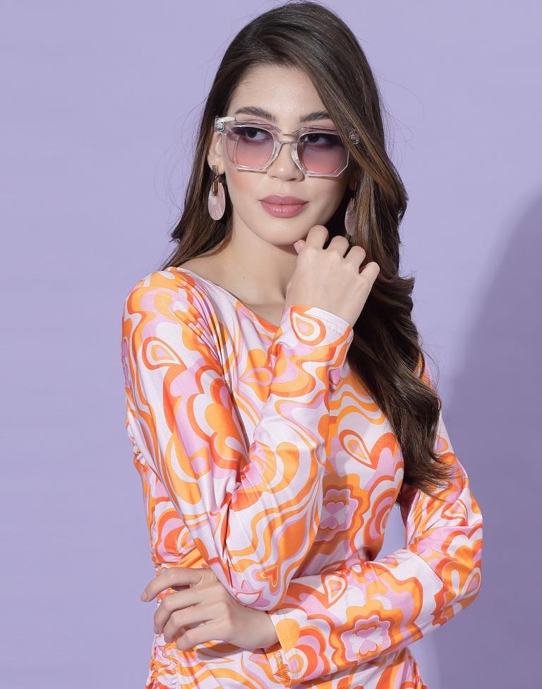 Orange Ruched Bodycon | Sudathi