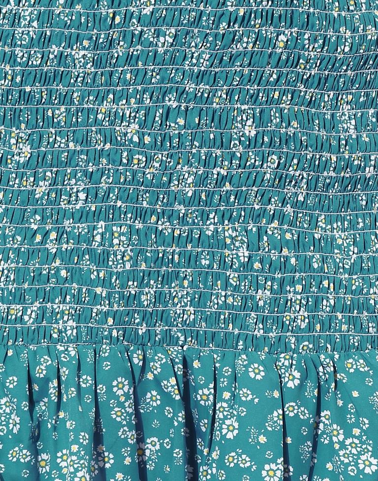 Aqua Blue Smocked Co-Ords Set | Sudathi