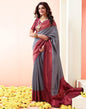 Wine Jacquard Silk Saree