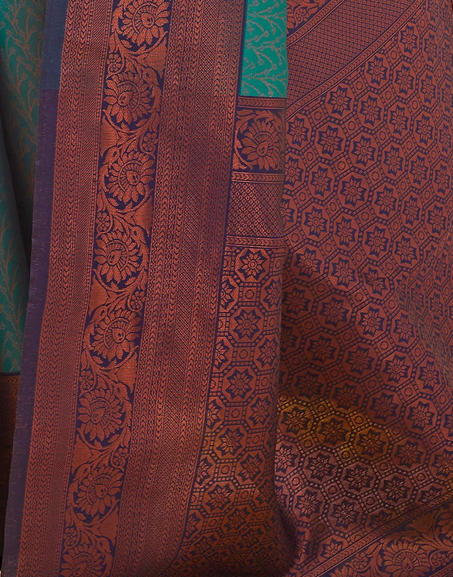 Indigo Jacquard Silk Saree