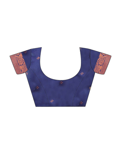 Indigo Jacquard Silk Saree
