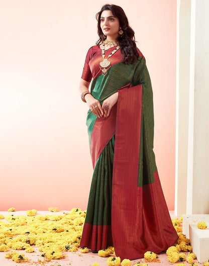 Green Jacquard Silk Saree