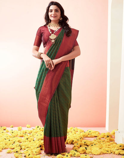 Green Jacquard Silk Saree