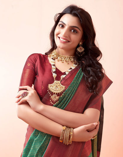 Green Jacquard Silk Saree