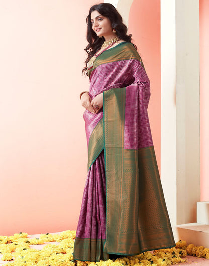 Violet Jacquard Silk Saree