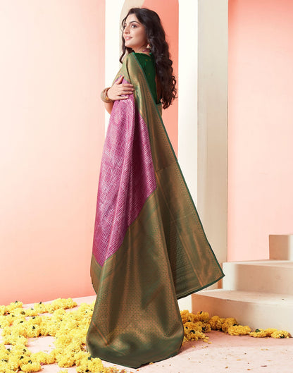 Violet Jacquard Silk Saree