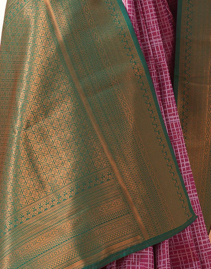 Violet Jacquard Silk Saree