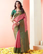 Pink Jacquard Silk Saree