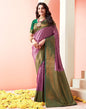 Dark Violet Jacquard Silk Saree