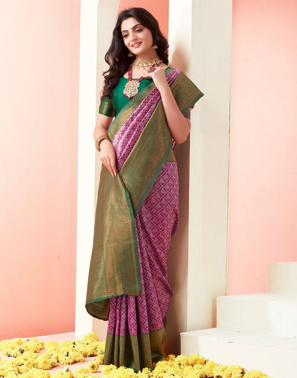 Dark Violet Jacquard Silk Saree