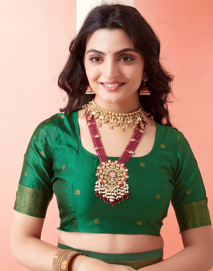 Dark Violet Jacquard Silk Saree