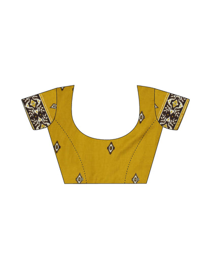 Turmeric Printed Silk Saree