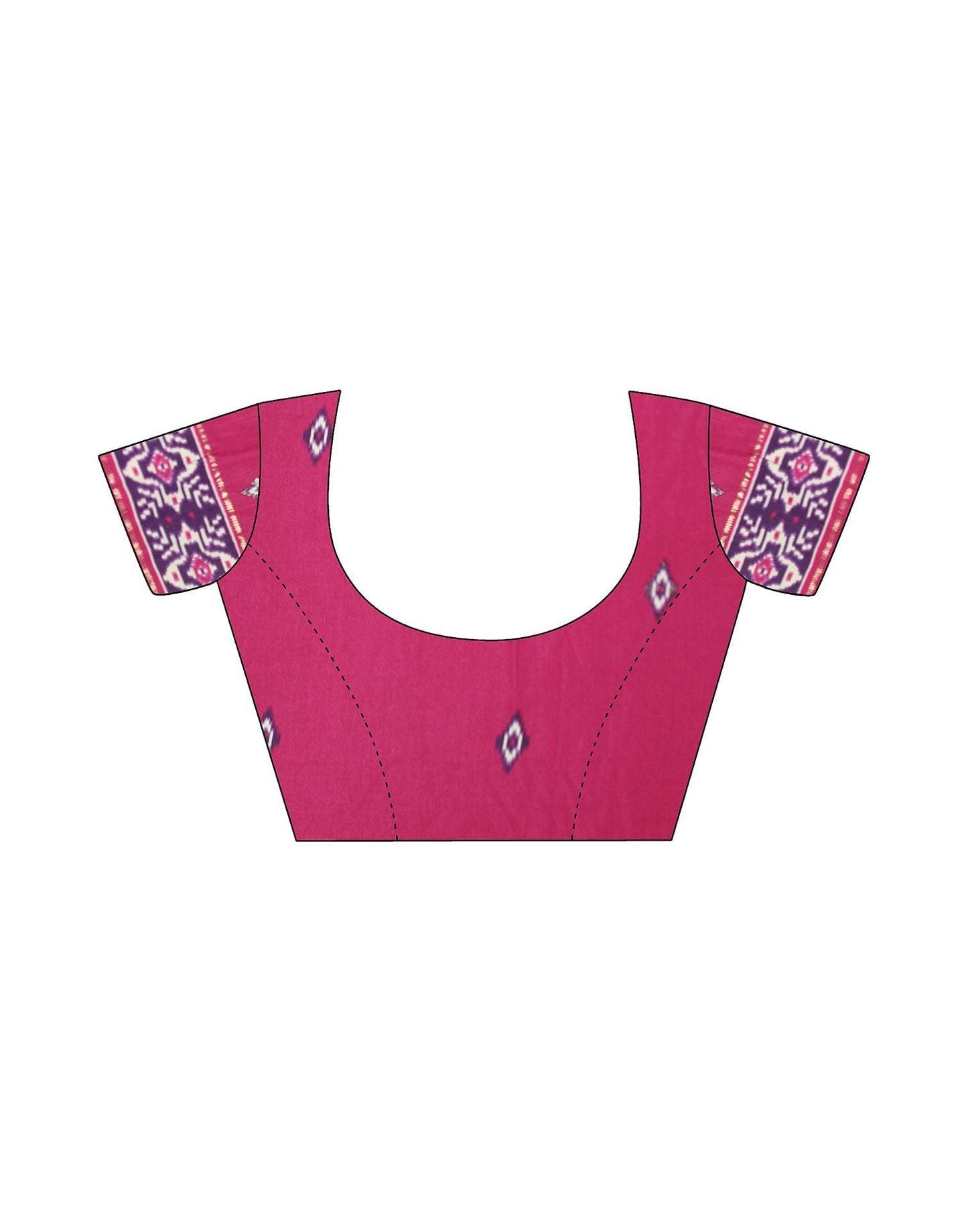 Rani Pink Printed Silk Saree