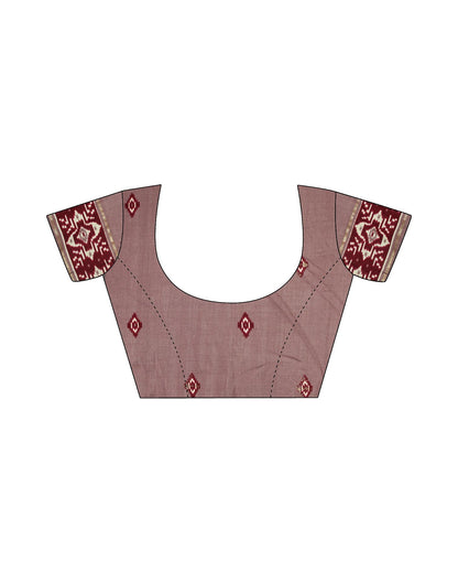 Dusty Rose Pink Printed Silk Saree