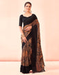 Black Printed Georgette Saree