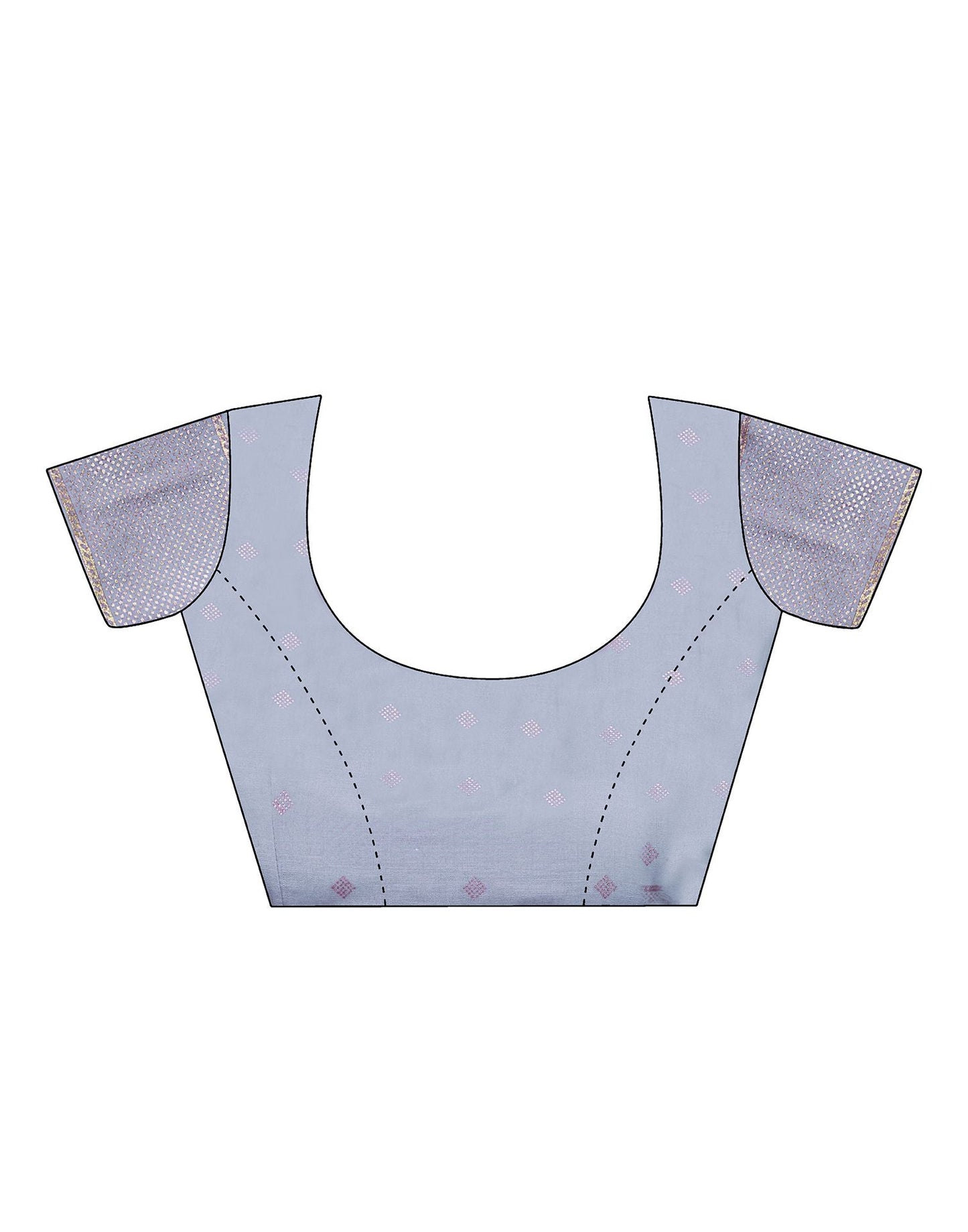 Grey Printed Silk Saree