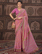 Pink Printed Silk Saree