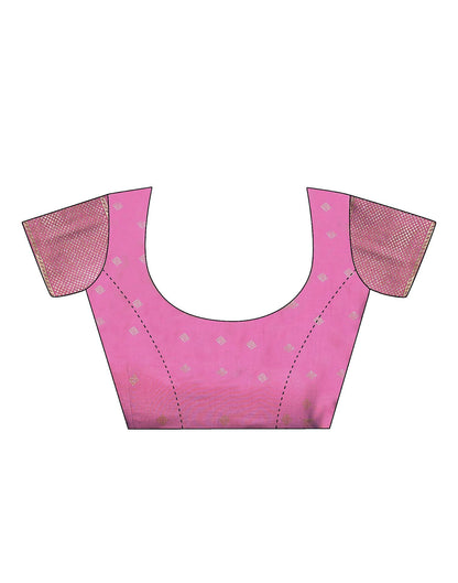 Pink Printed Silk Saree