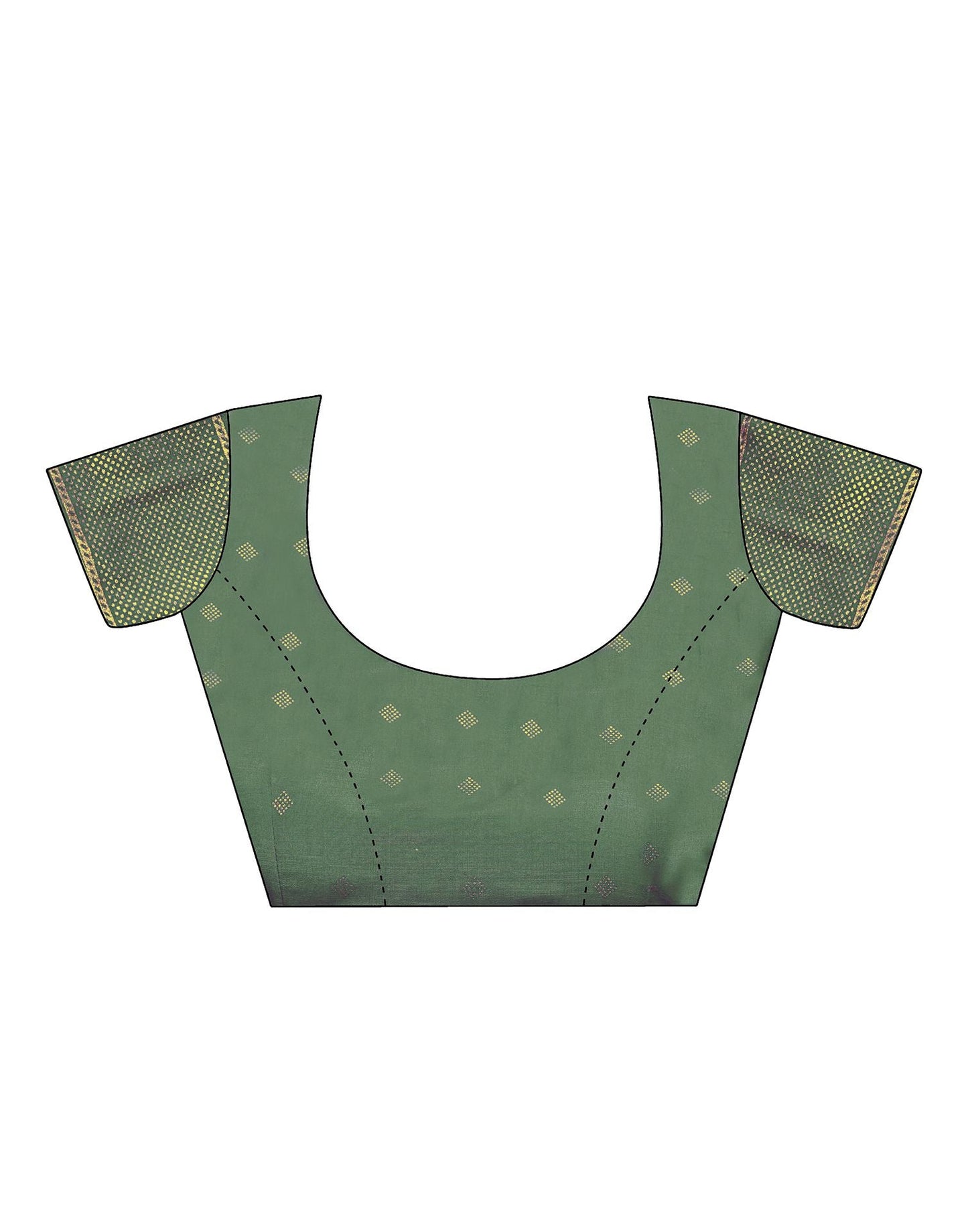 Dusty Green Printed Silk Saree