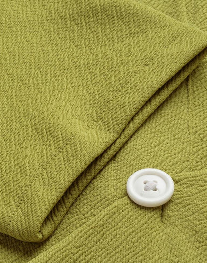 Olive Green Puff Sleeve Collared Dress | Sudathi