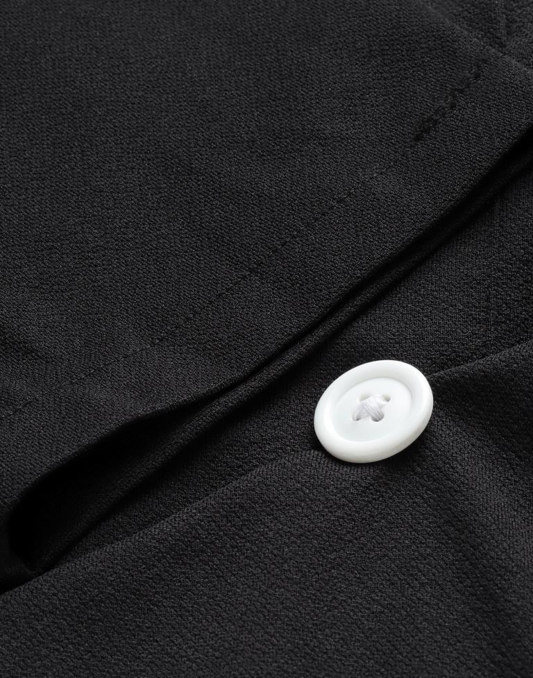 Black Puff Sleeve Collared Dress | Sudathi