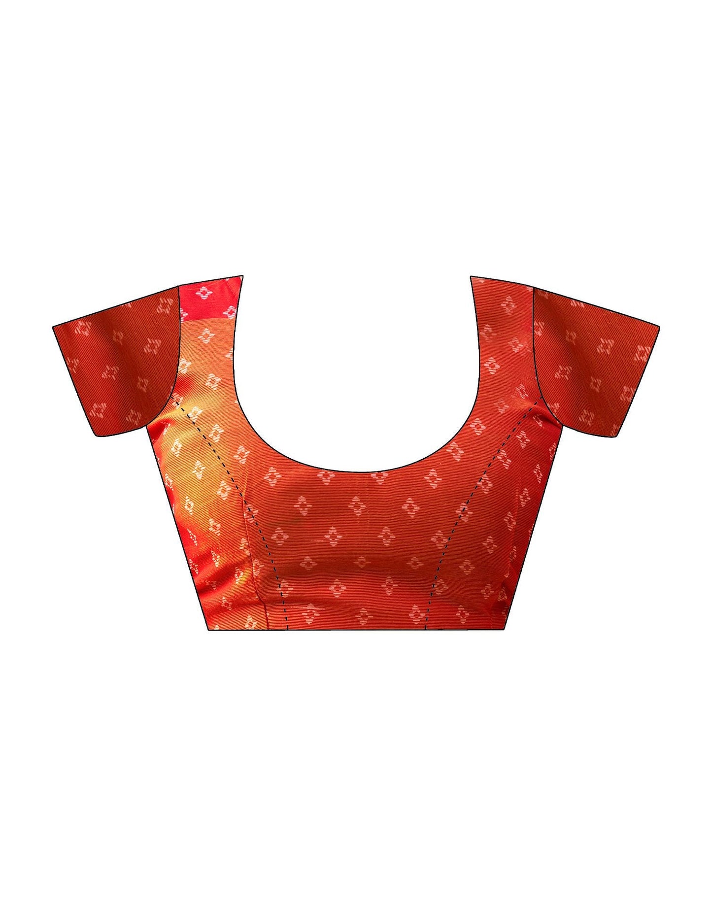 Grey & Red Printed Chiffon Saree