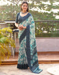 Beige & Multicoloured Printed Silk Saree