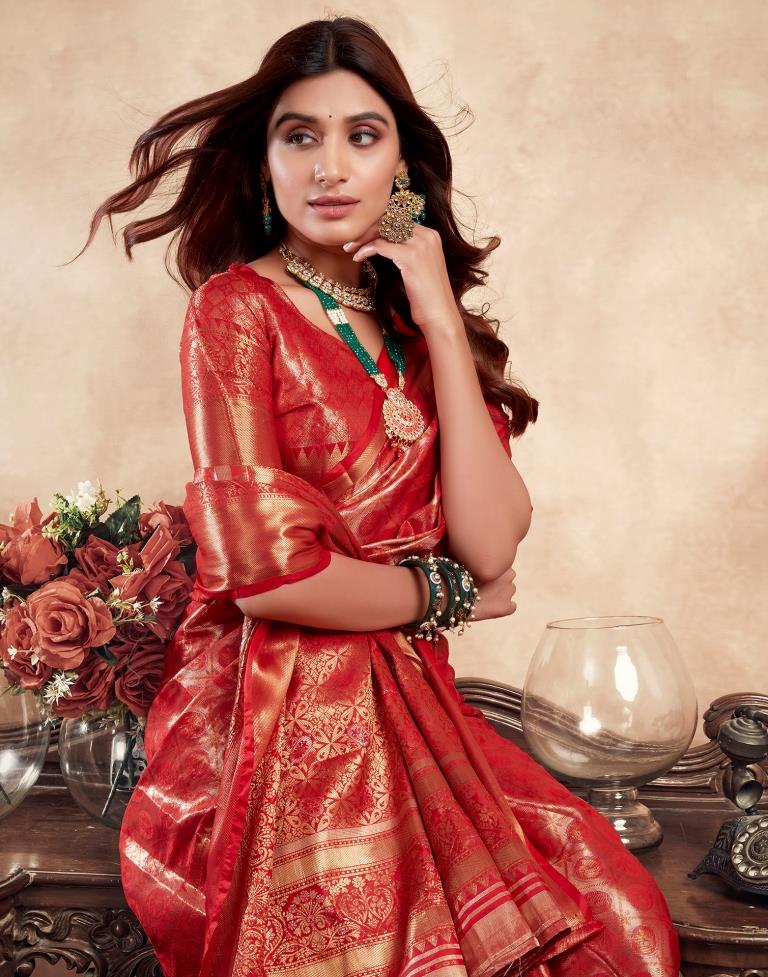 Red Silk Kanjivaram Saree